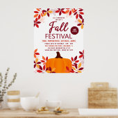 Pumpkin Leaves Lijst Herfst Festival Event Poster (Keuken)