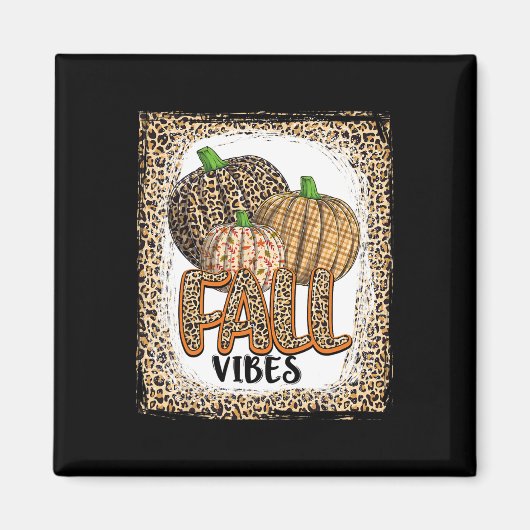Pumpkin Leopard Print Herfst Vibes Thanksgiving gi Magneet (Voorkant)