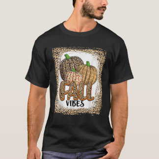 Pumpkin Leopard Print Herfst Vibes Thanksgiving gi T-shirt