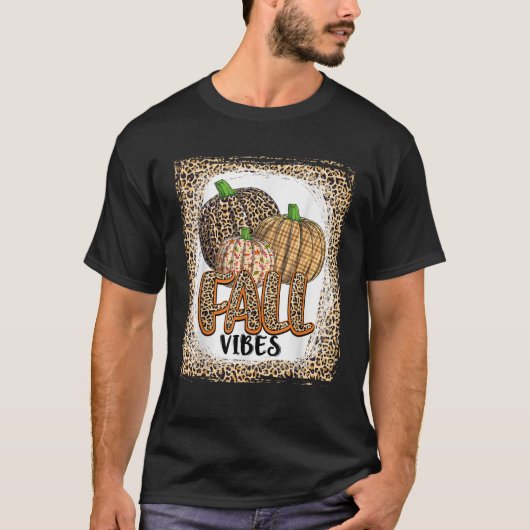 Pumpkin Leopard Print Herfst Vibes Thanksgiving gi T-shirt (Voorkant)