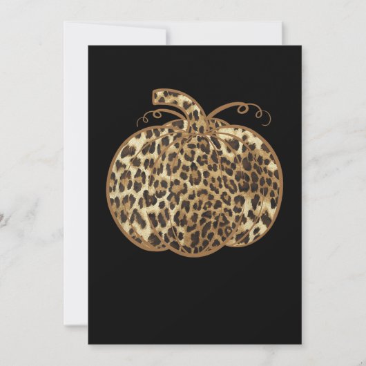 Pumpkin Leopard Print Thanksgiving Halloween Feestdagenkaart (Voorkant)