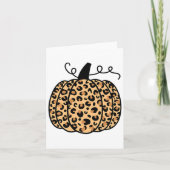 Pumpkin Leopard Print Thanksgiving Herfst Pumpkin Kaart (Voorkant)