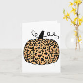 Pumpkin Leopard Print Thanksgiving Herfst Pumpkin  Kaart (Gele Bloem)