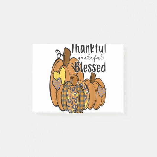 Pumpkin Leopard Thankful Grateful Blessed Thanksgi Post-it® Notes (Voorkant)