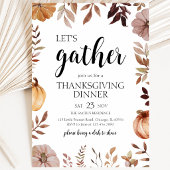 Pumpkin Let's Gather Thanksgiving Party Kaart