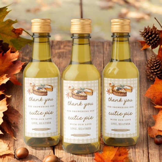 Pumpkin Little Cutie Pie Baby shower Wijn Etiket