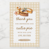 Pumpkin Little Cutie Pie Baby shower Wijn Etiket (Enkel label)