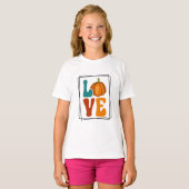 Pumpkin LOVE Herfst Herfst Meisjes T-shirt (Voorkant volledig)