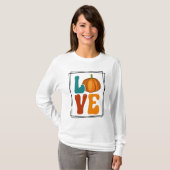 Pumpkin LOVE Herfst Herfst Vrouwen Lange Mouw T-shirt (Voorkant volledig)