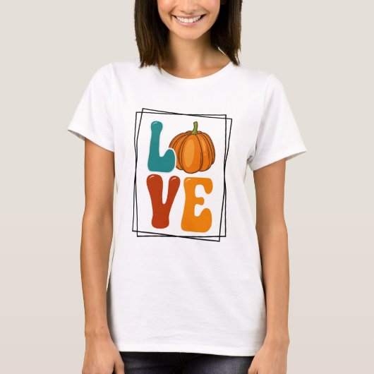 Pumpkin LOVE Herfst Herfst Vrouwen T-shirt (Voorkant)