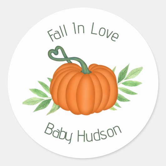 Pumpkin Love Ronde Sticker (Voorkant)