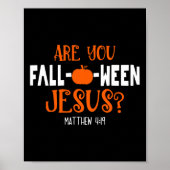 Pumpkin Lover ben jij Herfst-O-Ween Jesus Hallowee Poster (Voorkant)