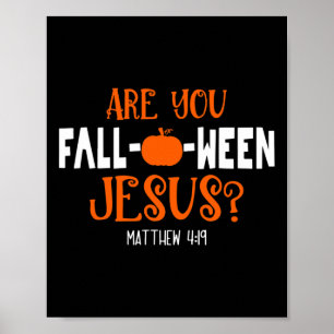 Pumpkin Lover ben jij Herfst-O-Ween Jesus Hallowee Poster