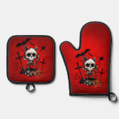 Pumpkin Magic en Bone Fun. Ovenwant & Pannenlap Set (Voorkant)