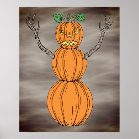 Pumpkin Man Halloween Art Poster (Voorkant)
