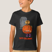 Pumpkin Man Tombstone Halloween Funny T-shirt (Voorkant)
