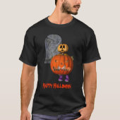 Pumpkin Man Tombstone Halloween Funny T-shirt (Voorkant)