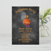 Pumpkin Man Tombstone Halloween Kaart (Staand voorkant)