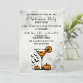 Pumpkin Martini Halloween Feest Kaart (Staand voorkant)