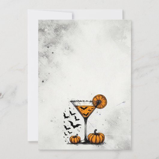 Pumpkin Martini Halloween Feest Kaart (Achterkant)