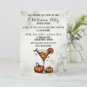Pumpkin Martini Halloween Feest Kaart (Staand voorkant)