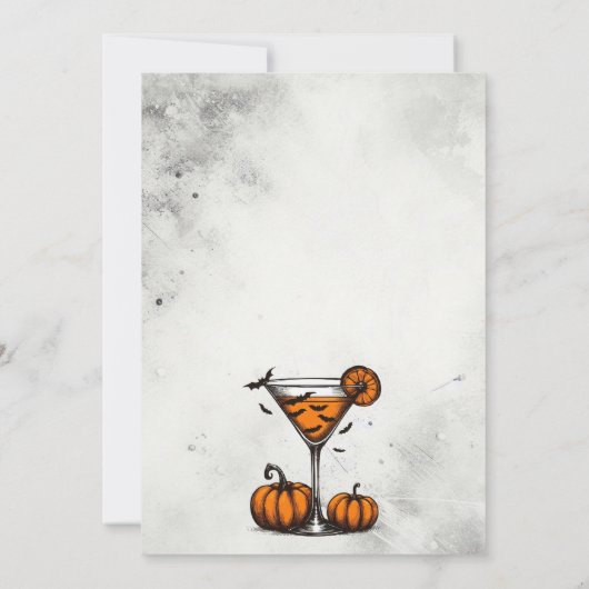 Pumpkin Martini Halloween Feest Kaart (Achterkant)