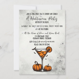 Pumpkin Martini Halloween Feest Kaart