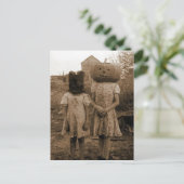 Pumpkin-meisje met zwarte zak briefkaart (Staand voorkant)