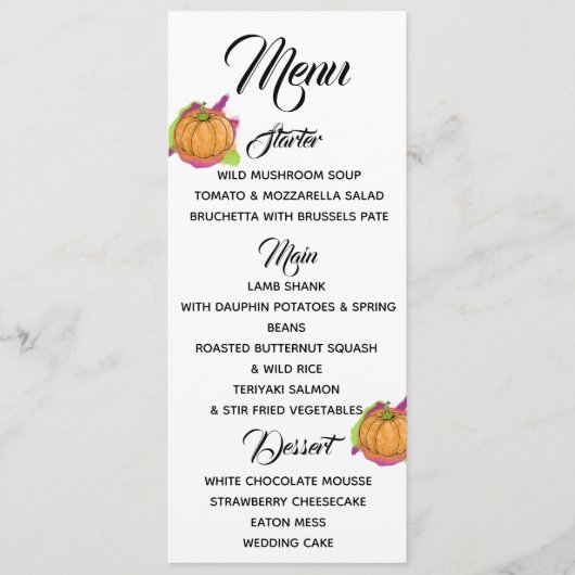 Pumpkin-menu Menu (Voorkant)