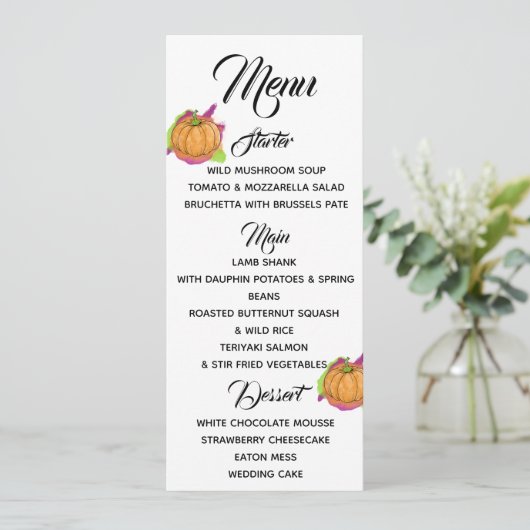 Pumpkin-menu Menu (Staand voorkant)