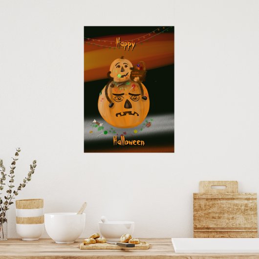 Pumpkin Mess Halloween Poster (Keuken)