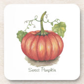 Pumpkin met wijnstokken in Waterverf Bier Onderzetter (Voorkant)