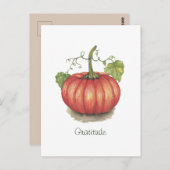 Pumpkin met wijnstokken in Waterverf Briefkaart (Voorkant / Achterkant)