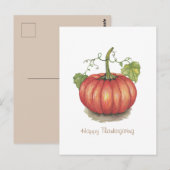 Pumpkin met wijnstokken in Waterverf Briefkaart (Voorkant / Achterkant)