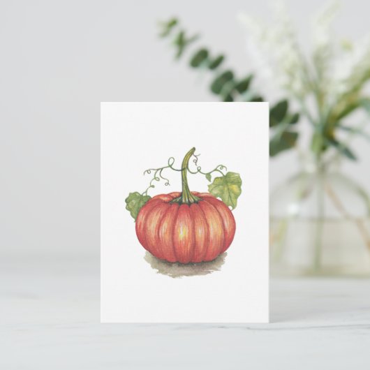Pumpkin met wijnstokken in Waterverf Briefkaart (Staand voorkant)