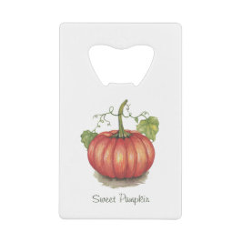 Pumpkin met wijnstokken in Waterverf Creditkaart Flessenopener