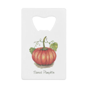 Pumpkin met wijnstokken in Waterverf Creditkaart Flessenopener
