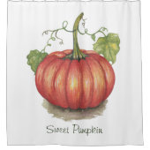 Pumpkin met wijnstokken in Waterverf Douchegordijn (Voorkant)