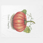 Pumpkin met wijnstokken in Waterverf Fleece Deken (Voorkant (Horizontaal))