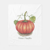 Pumpkin met wijnstokken in Waterverf Fleece Deken (Voorkant)