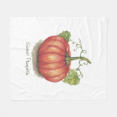 Pumpkin met wijnstokken in Waterverf Fleece Deken (Voorkant (Horizontaal))
