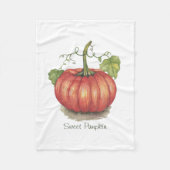 Pumpkin met wijnstokken in Waterverf Fleece Deken (Voorkant)