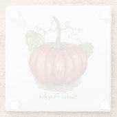 Pumpkin met wijnstokken in Waterverf Glazen Onderzetter (Achterkant)