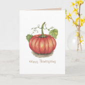 Pumpkin met wijnstokken in Waterverf Kaart (Gele Bloem)