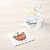 Pumpkin met wijnstokken in Waterverf Kartonnen Onderzetters (Insitu)