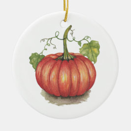 Pumpkin met wijnstokken in Waterverf Keramisch Ornament