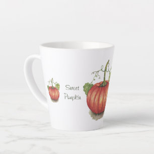 Pumpkin met wijnstokken in Waterverf Latte Mok