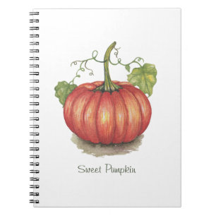 Pumpkin met wijnstokken in Waterverf Notitieboek