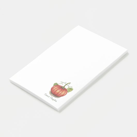 Pumpkin met wijnstokken in Waterverf Post-it® Notes (Schuin)