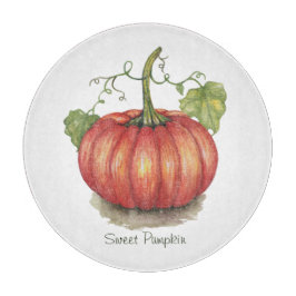 Pumpkin met wijnstokken in Waterverf Snijplank